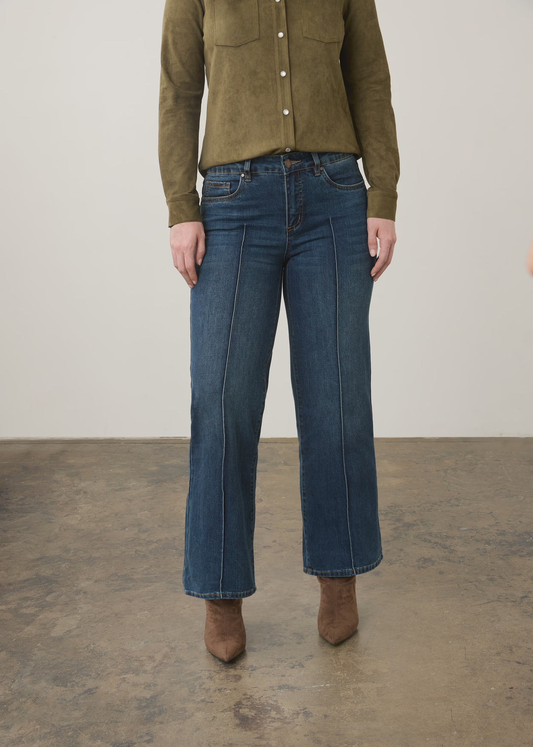 French Dressing Olivia Wide Ankle Jean in Dark Indigo