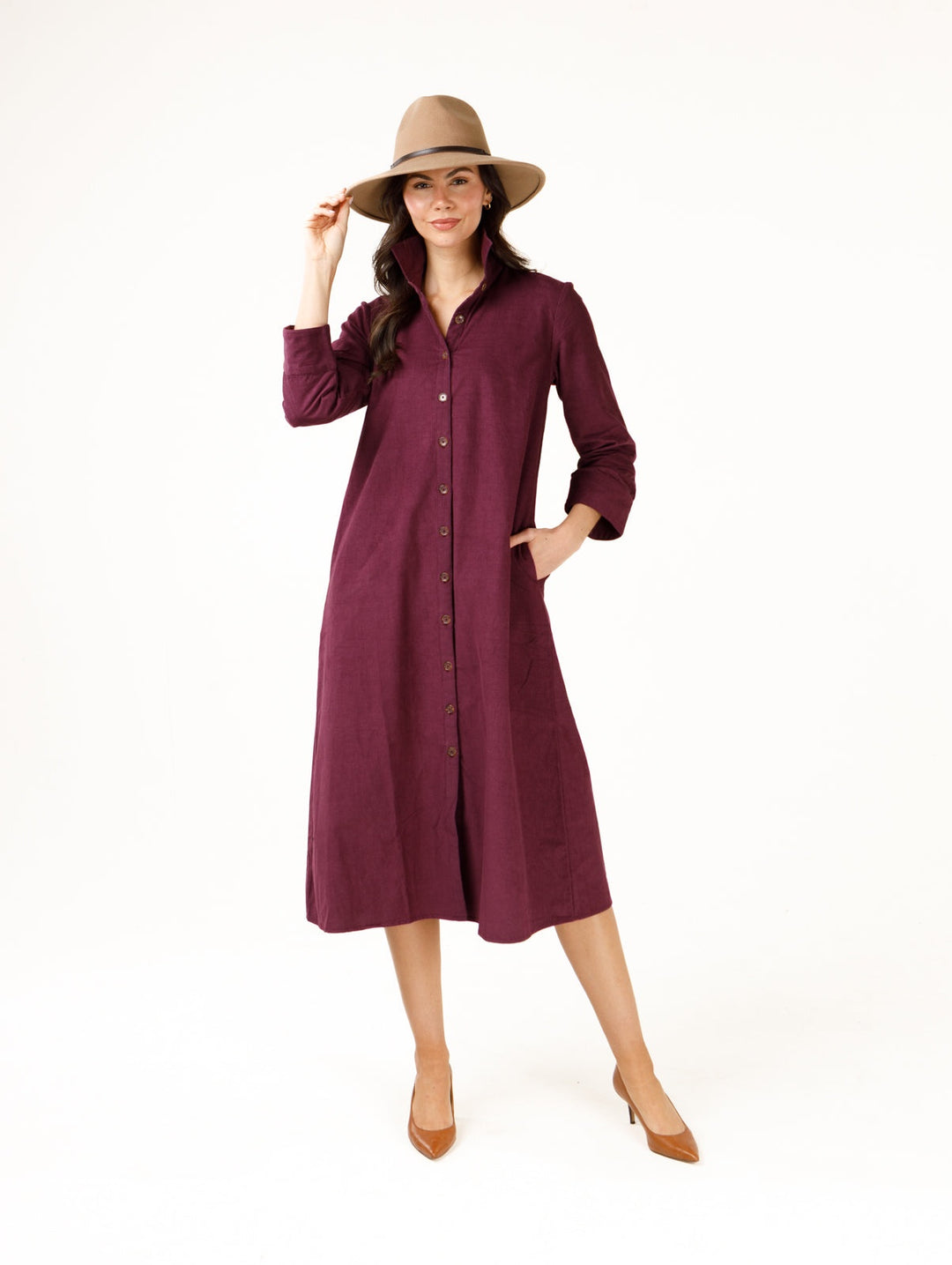 Holly Shae Adele Dress in Solid Mulled Wine