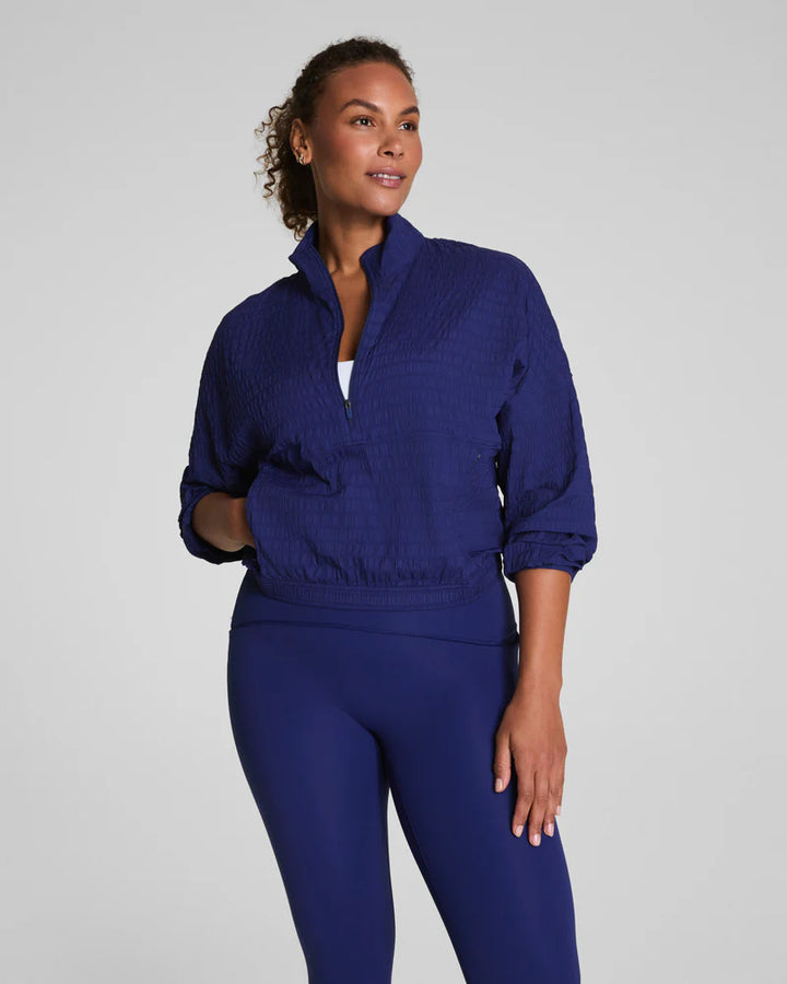 SPANX® Get Moving Textured Half Zip in Midnight Iris