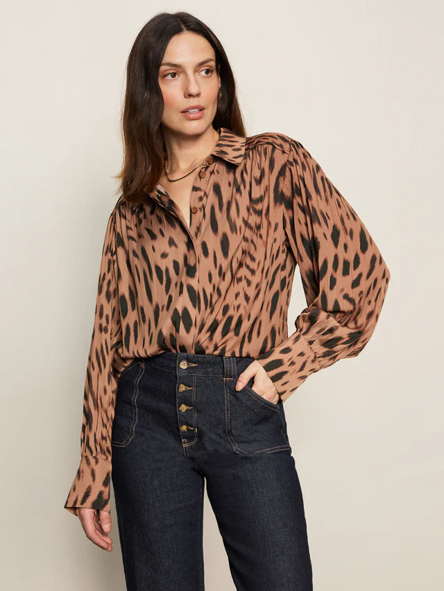 Sanctuary Colette Shirt in Mocha Leo
