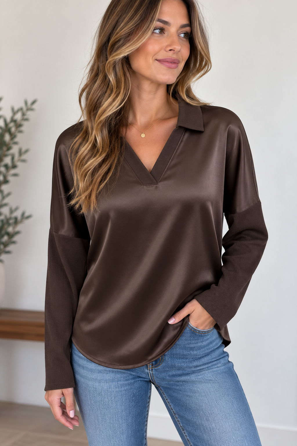 Melissa Nepton Tina Top in Brown