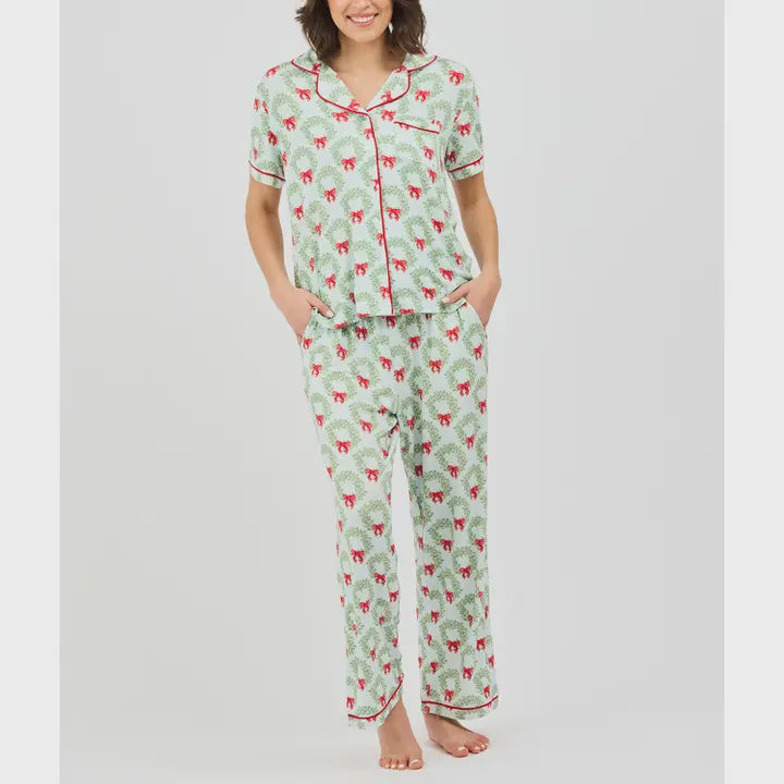 Charlotte Wreath & Ribbon Pajama Set