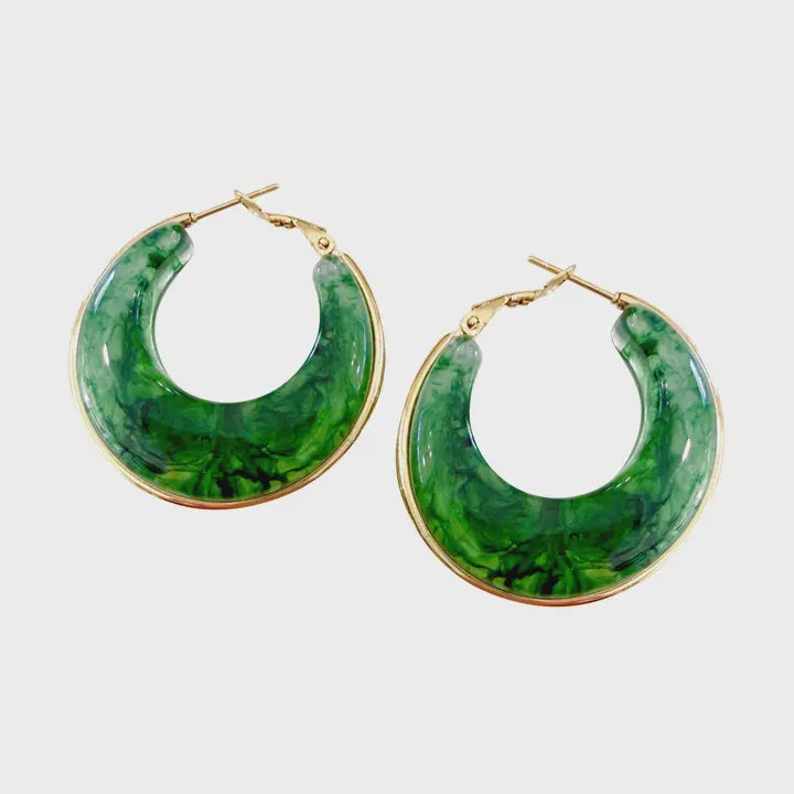 Kansas Emerald Hoop Earring