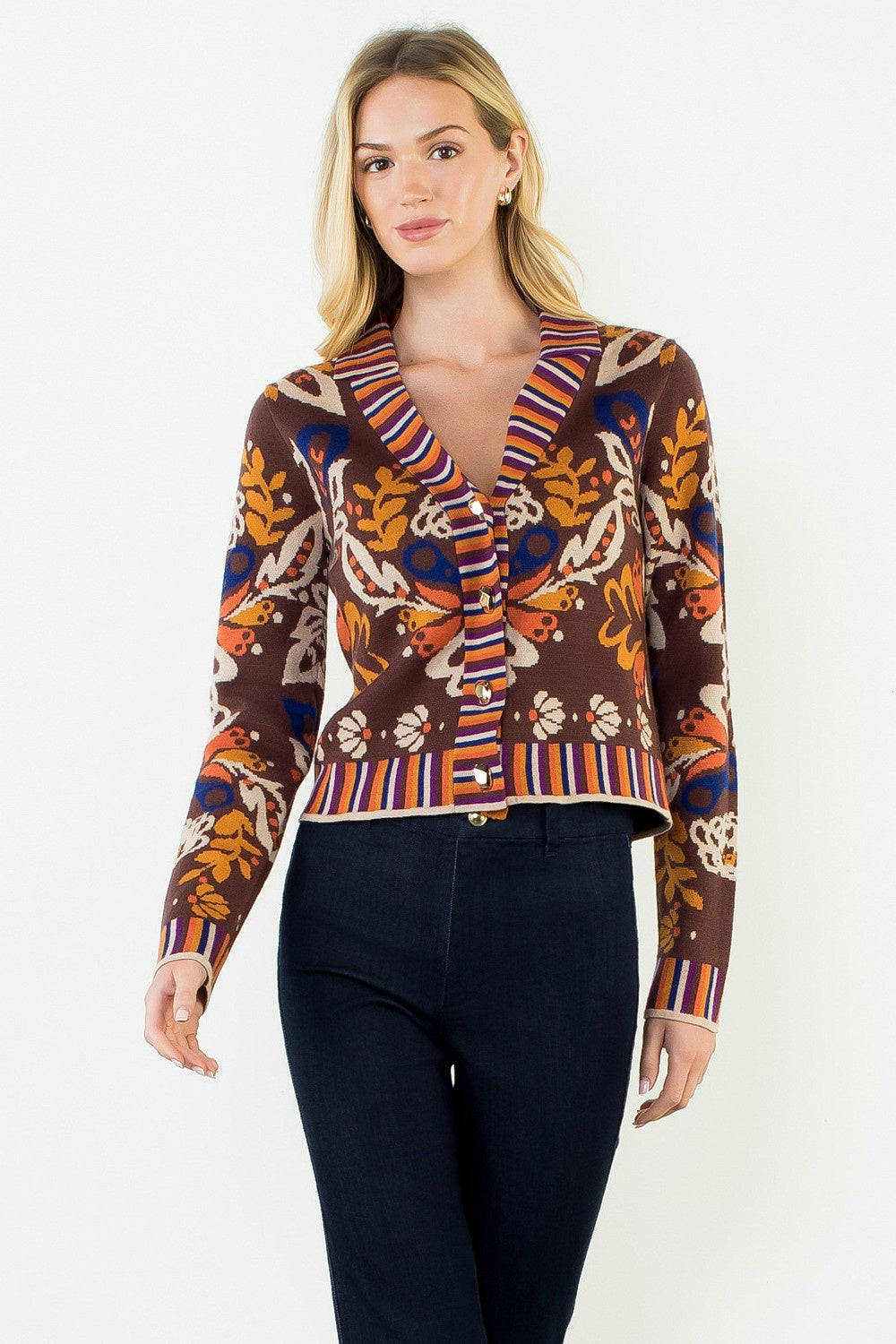 Heartfelt Moments Navy Floral Sweater