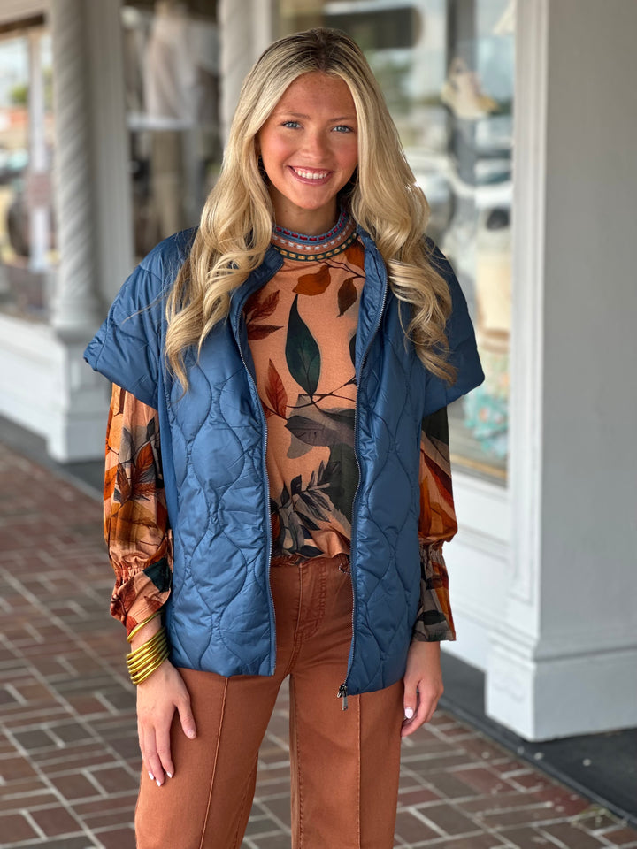 French Dressing Mixed Media Jacket in Indigo