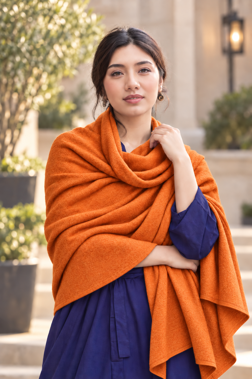 Cashmere Scarf/Wrap Orange