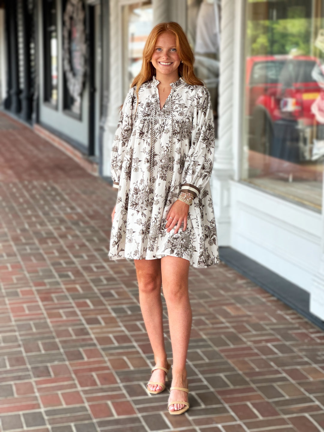 Only The Beginning Brown Floral Dress