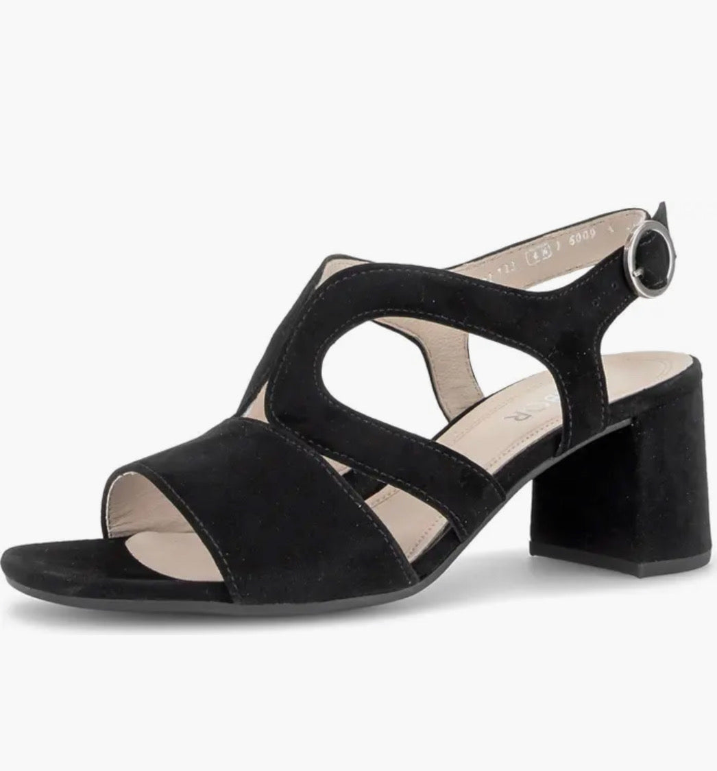 Gabor Black Suede Heel
