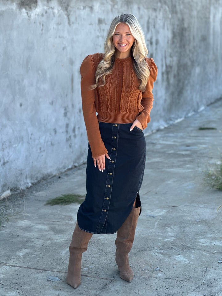 Love The Label Liv Knit Pullover in Caramel