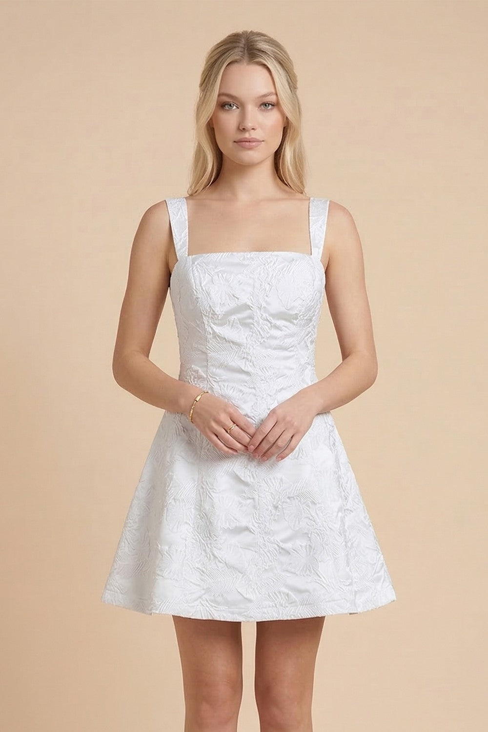 fit and flare white mini dress Off White Fit-And-Flare Dress