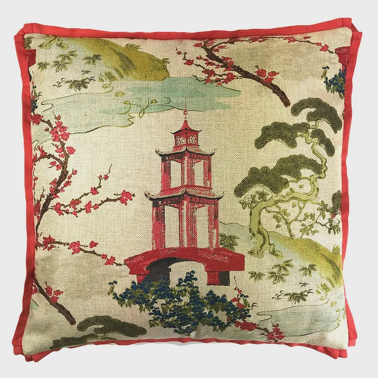 Paradise Linen 22" Pillow in Coral