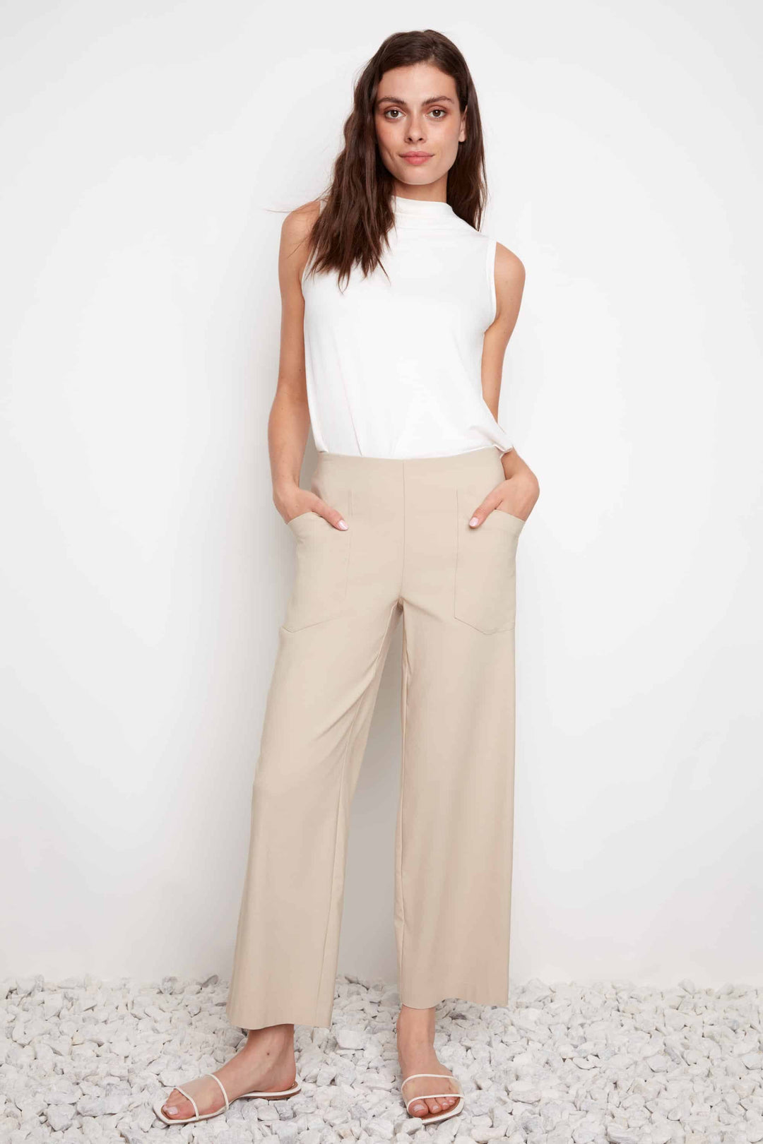Wide Leg Pant in Sand