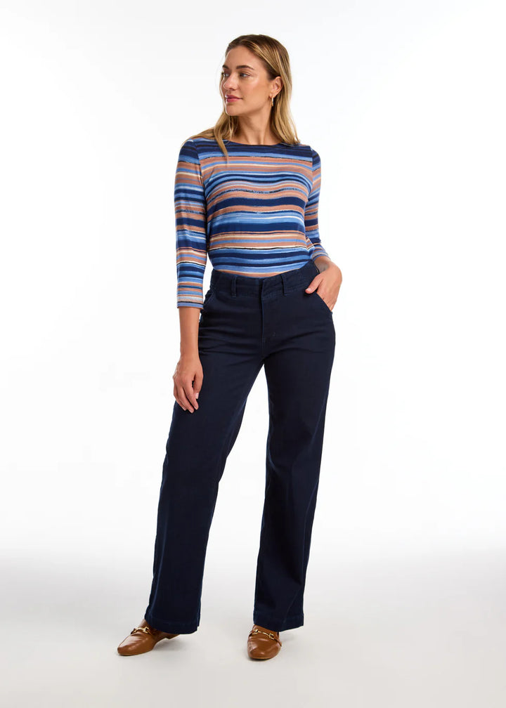 French Dressing Suzanne Wide Trouser in Dark Wash
