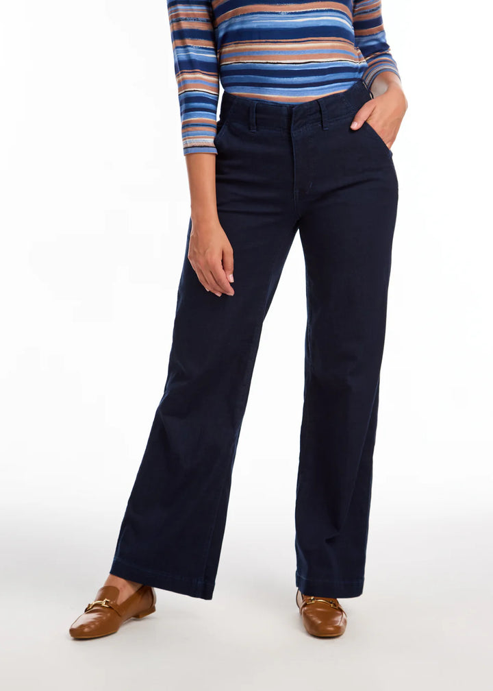 French Dressing Suzanne Wide Trouser in Dark Wash