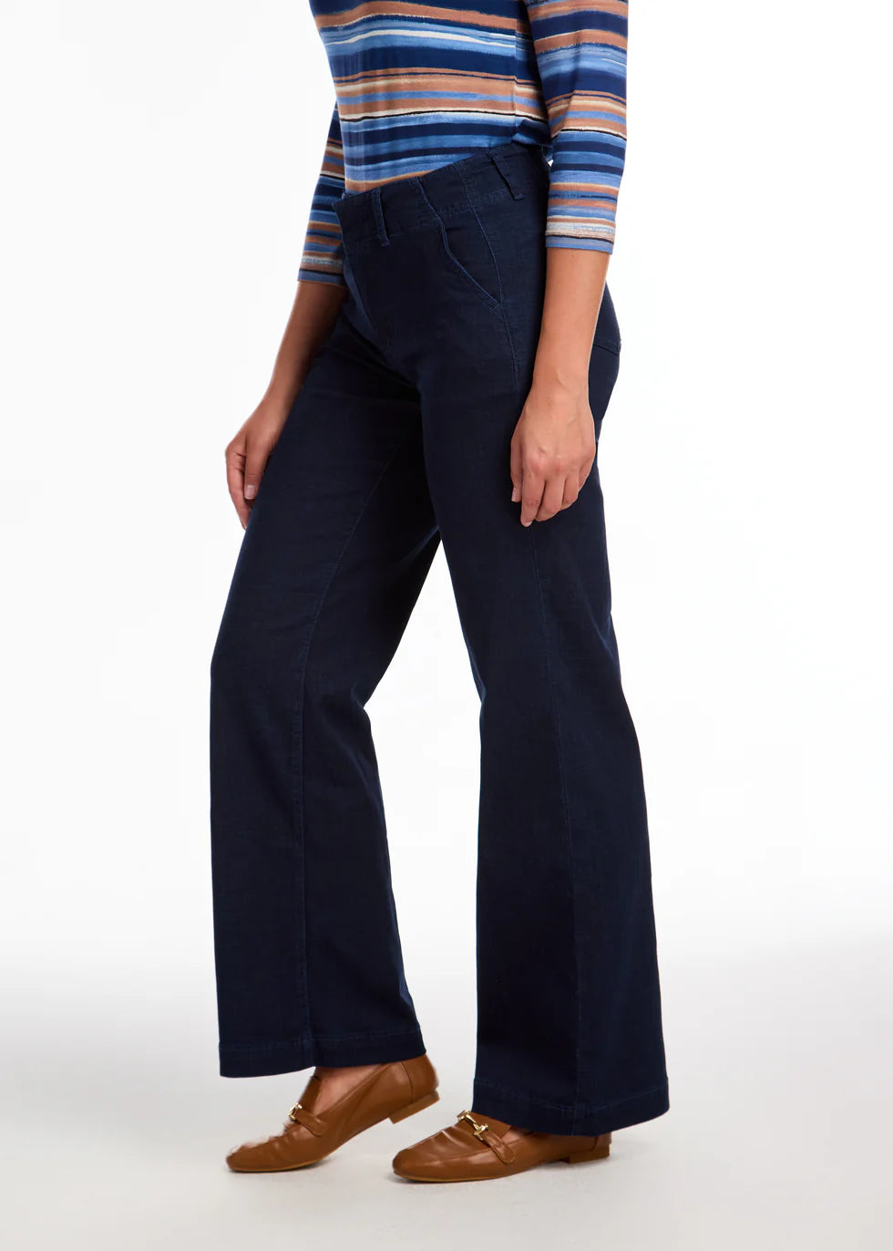 French Dressing Suzanne Wide Trouser in Dark Wash