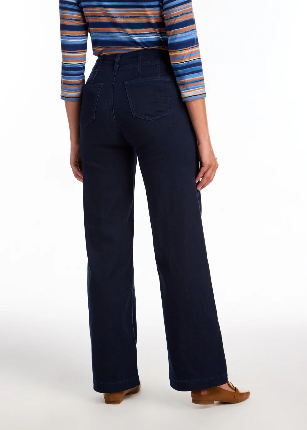 French Dressing Suzanne Wide Trouser in Dark Wash