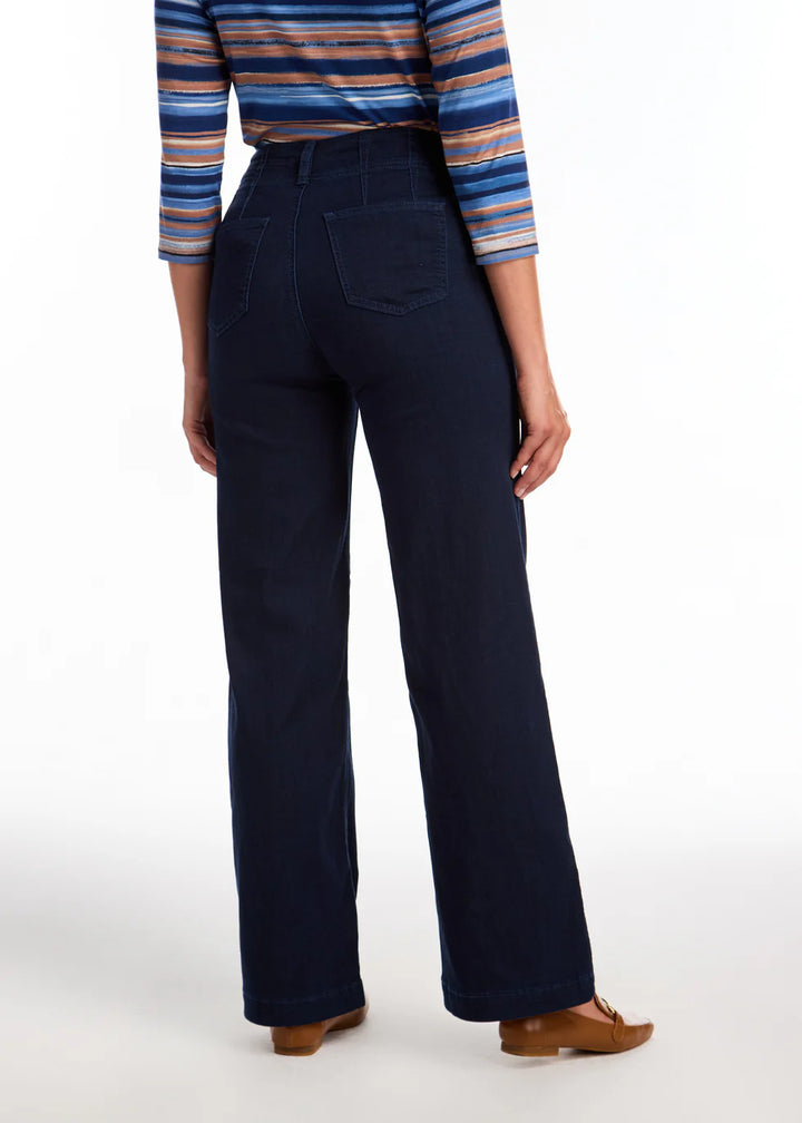 French Dressing Suzanne Wide Trouser in Dark Wash