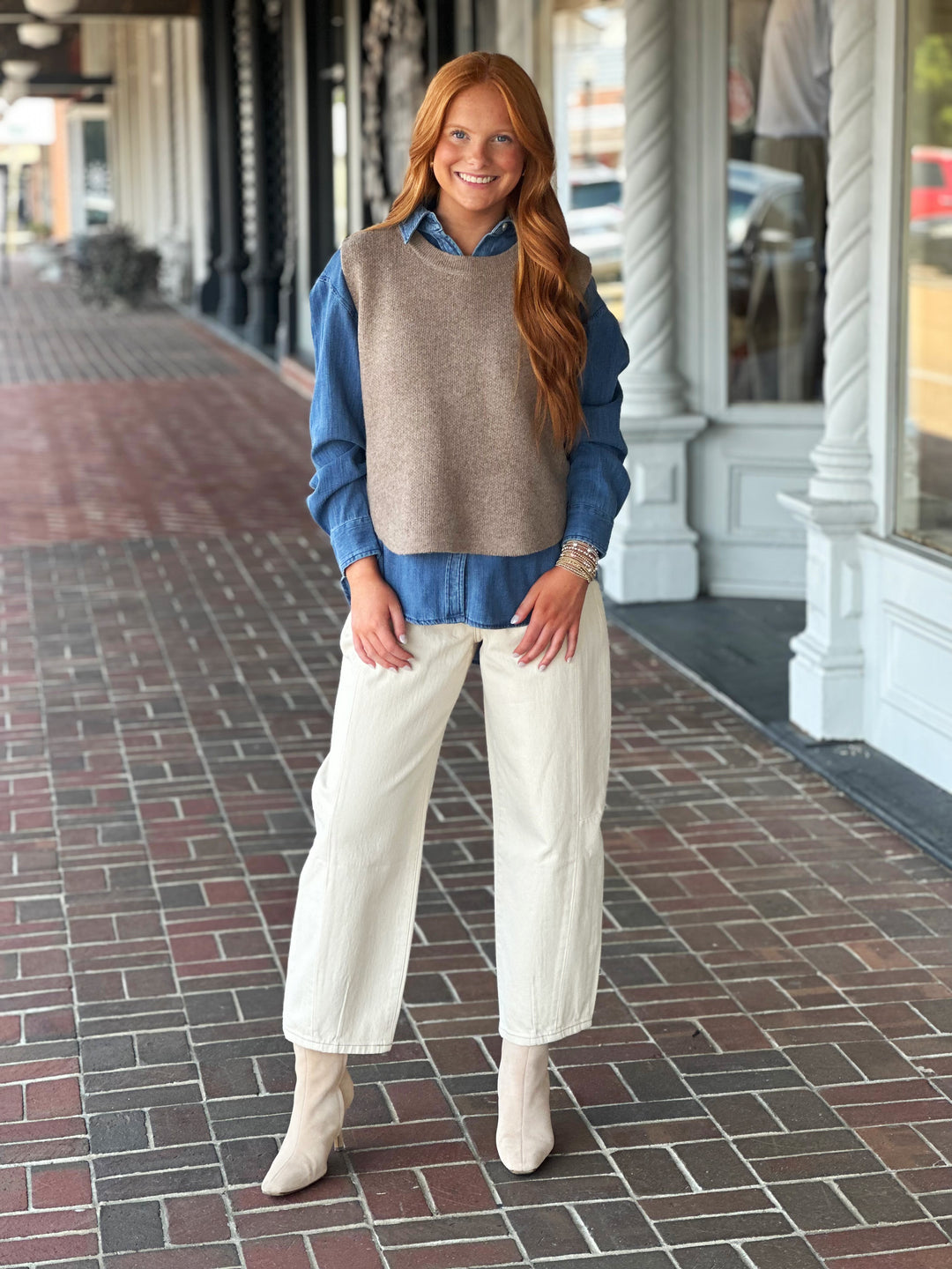 Better Together Brown Sleeveless Sweater
