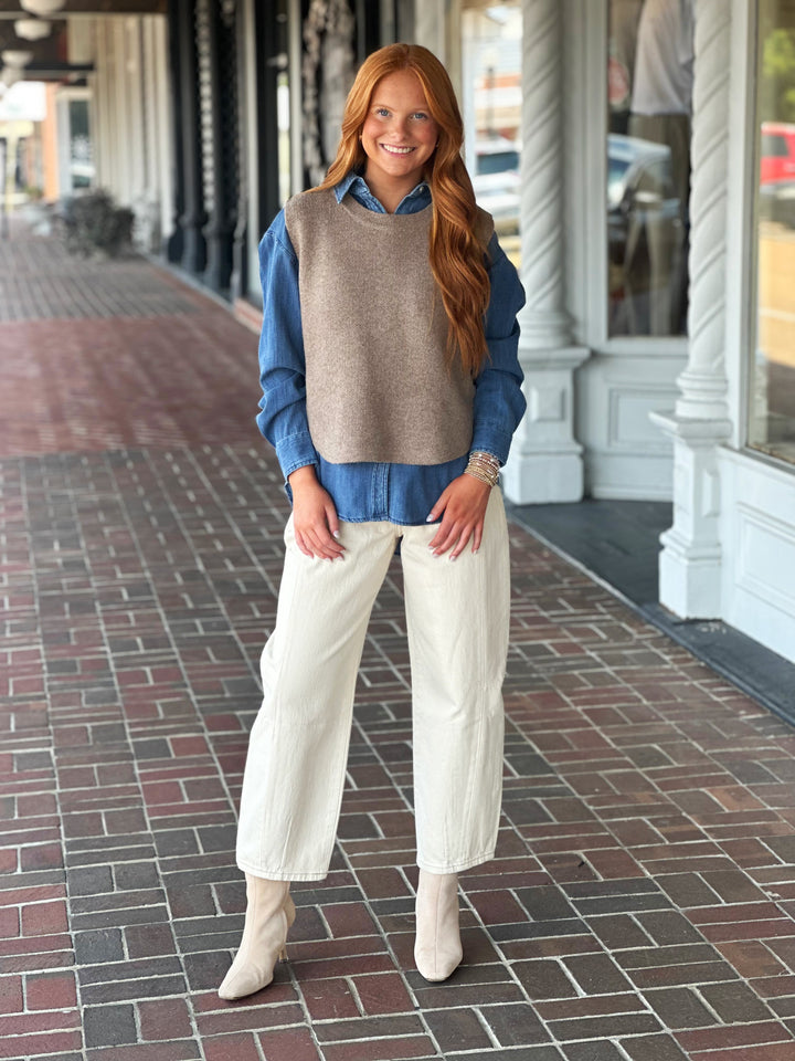 Better Together Brown Sleeveless Sweater