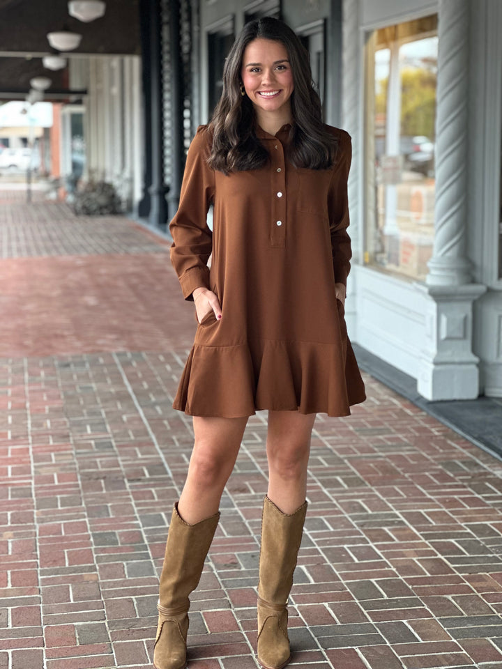 The Bottom Line Brown Dress