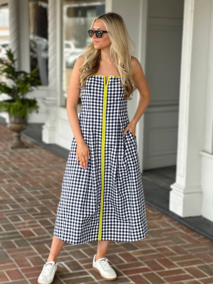 Blue Stripe Midi Dress