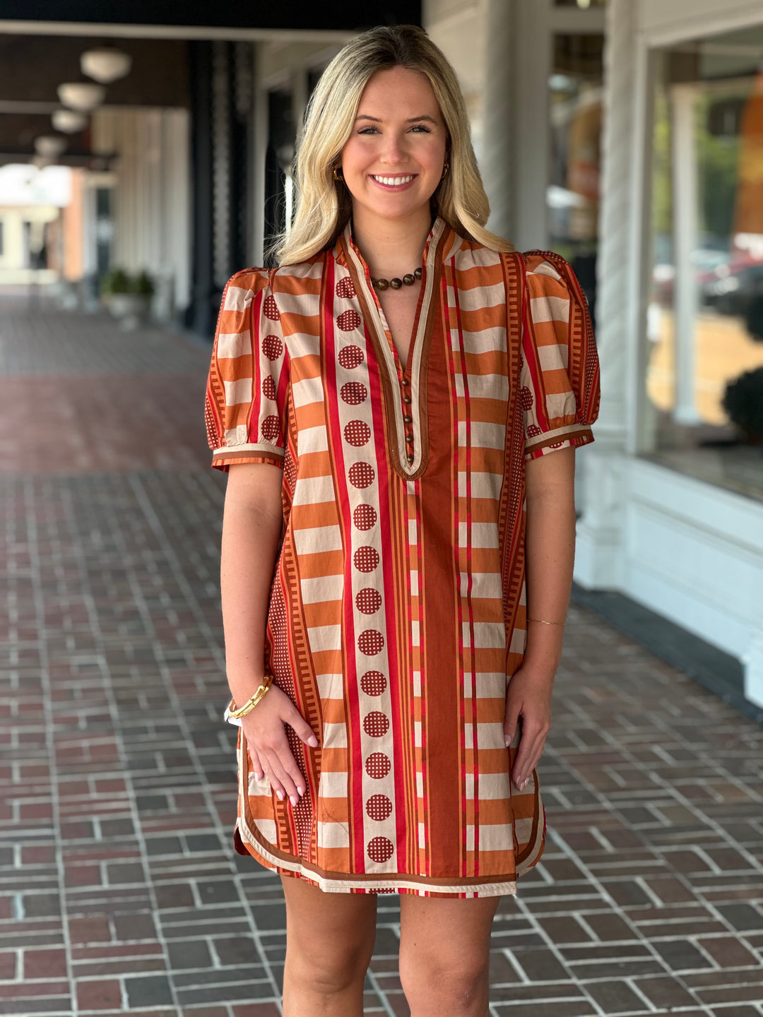 Cinnamon Printed Dress