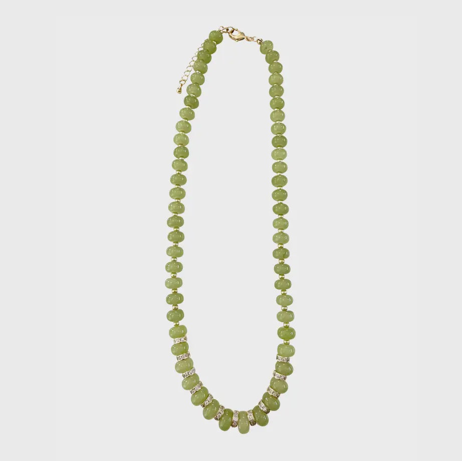 Harlow Beaded Necklace in Green