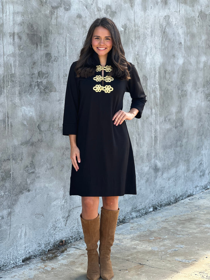 Holly Shae Arden Dress in Black Ponte