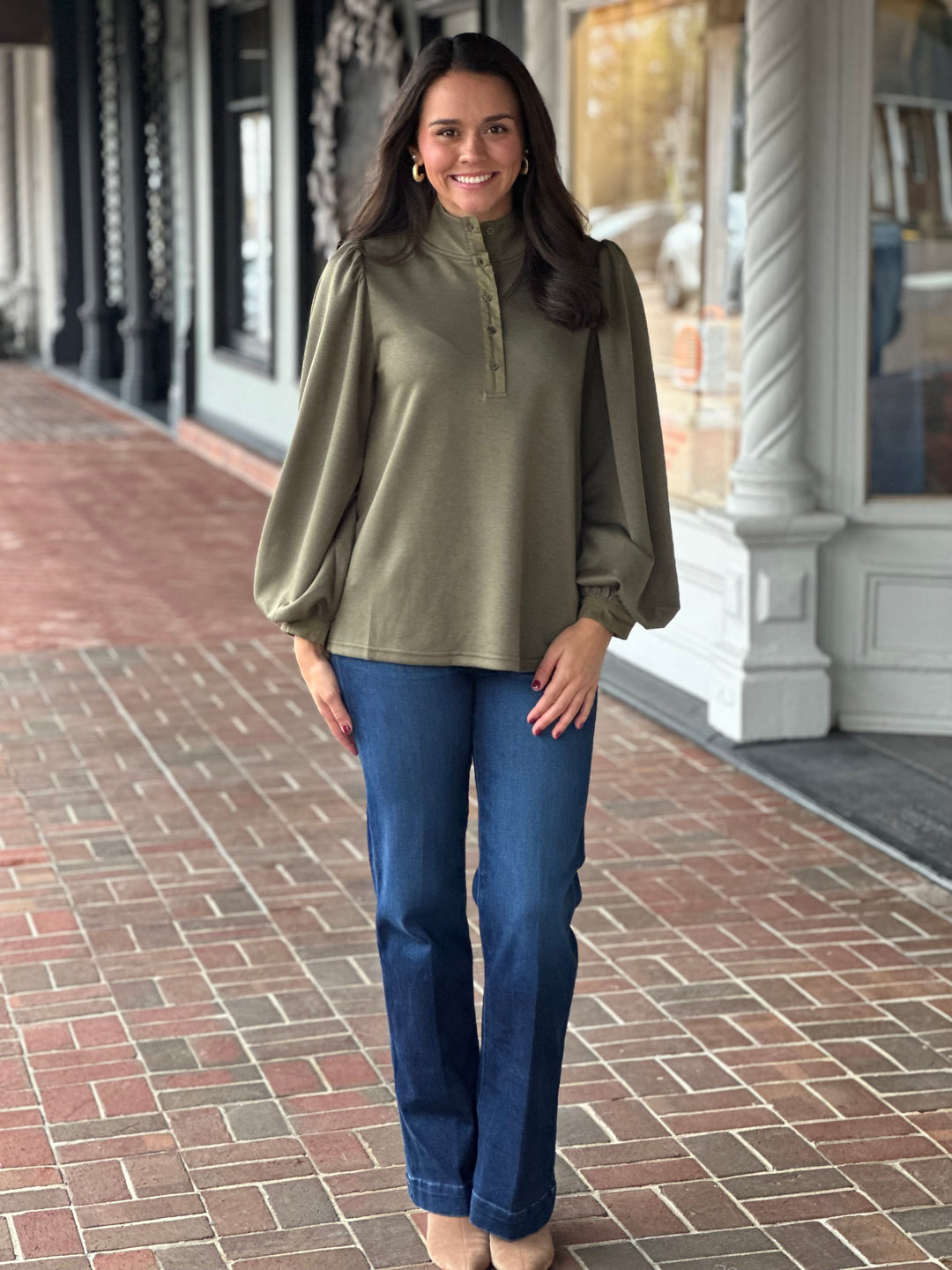 On The Move Top in Olive