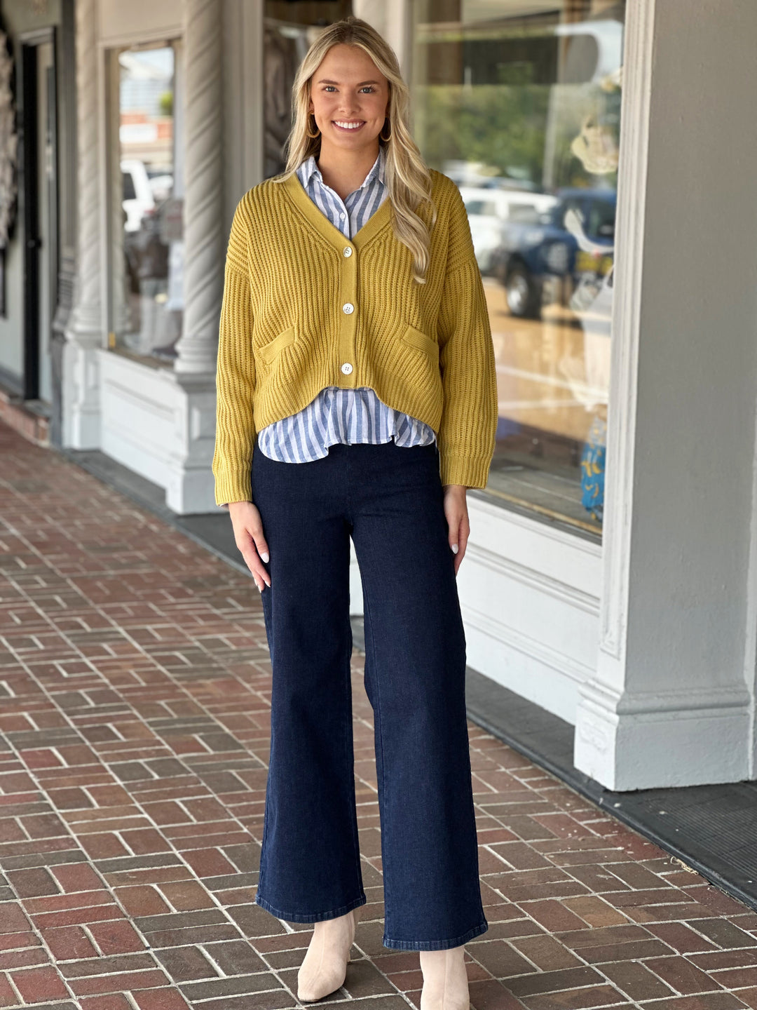 Baby Yellow Button Down Knit Cardigan
