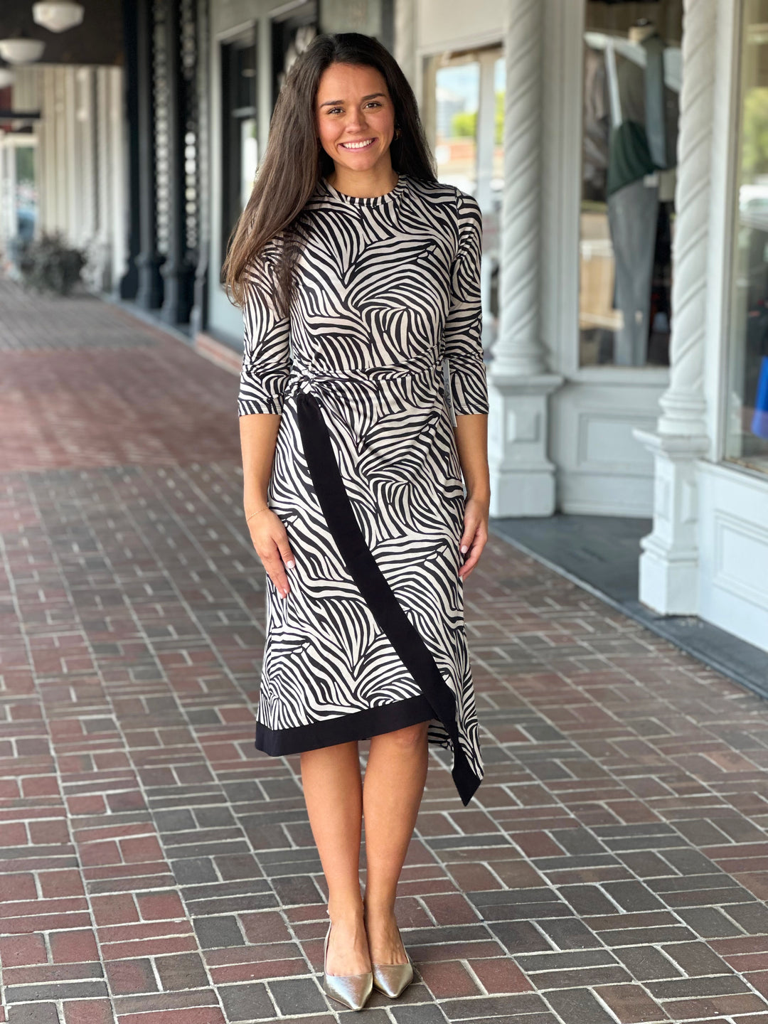 Perre Goya Two Tone Printed Dress