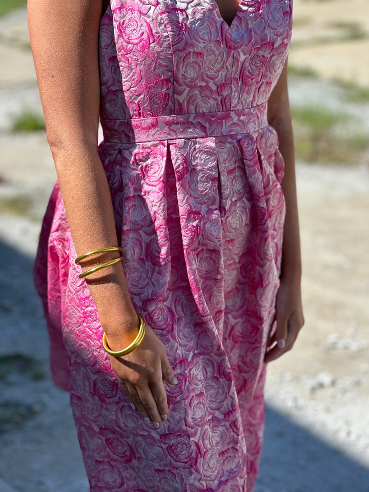 Springtime Waltz Pink Midi Dress