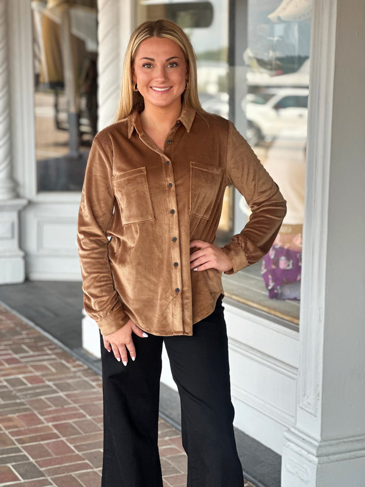 Dylan Maeve Corduroy Shirt in Brown