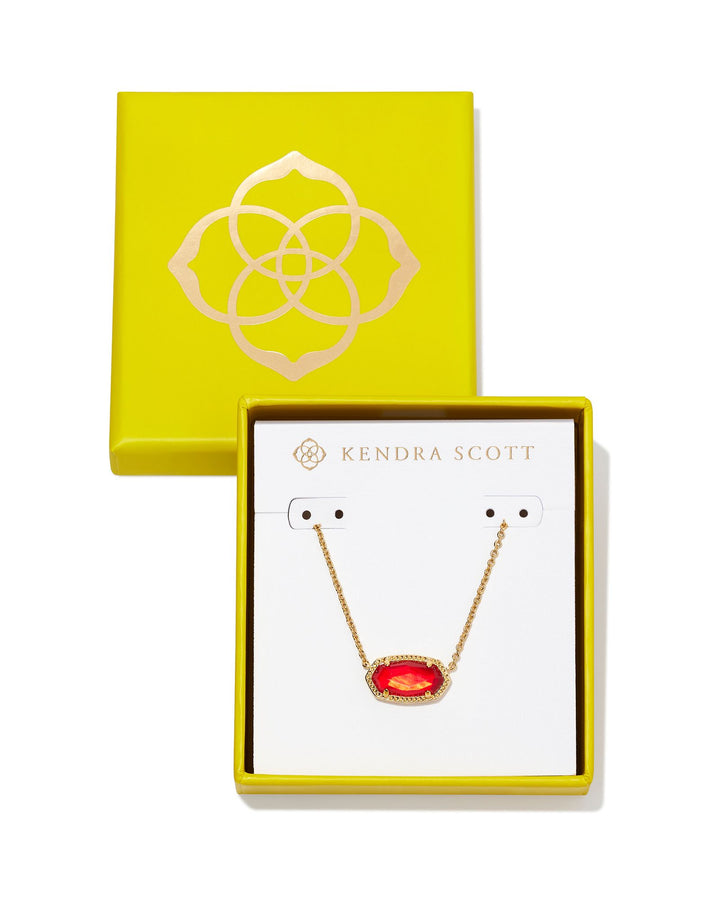 Kendra Scott Elisa Boxed Pendant Necklace in Gold Red Illusion