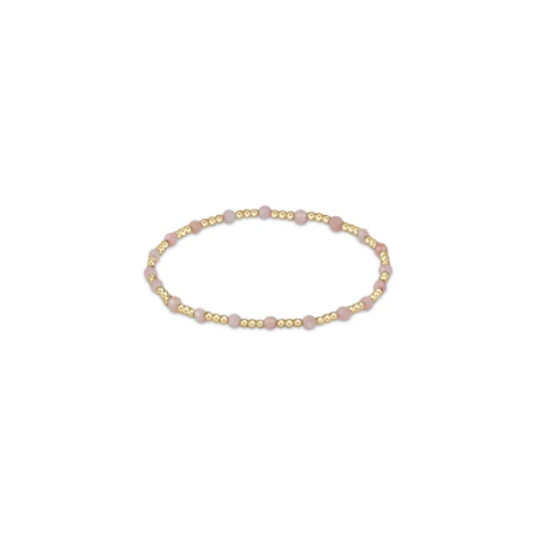 Enewton Gemstone Gold Sincerity Pattern 3mm Bead Bracelet in Pink Opal