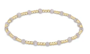 Enewton Gemstone Gold Sincerity Pattern 3mm Bead Bracelet in Moonstone
