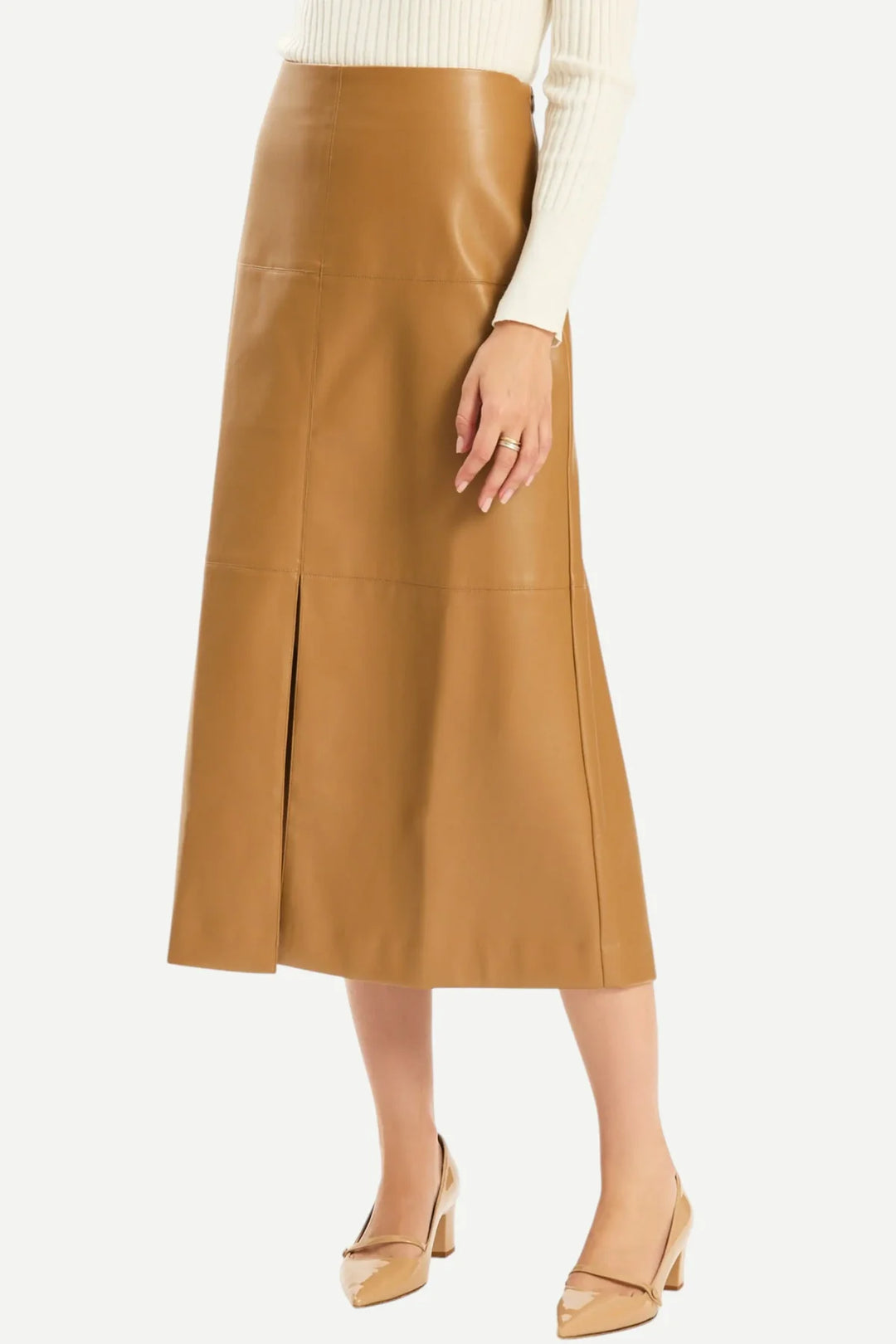 Tyler Boe Phoebe Vegan Skirt in Latte
