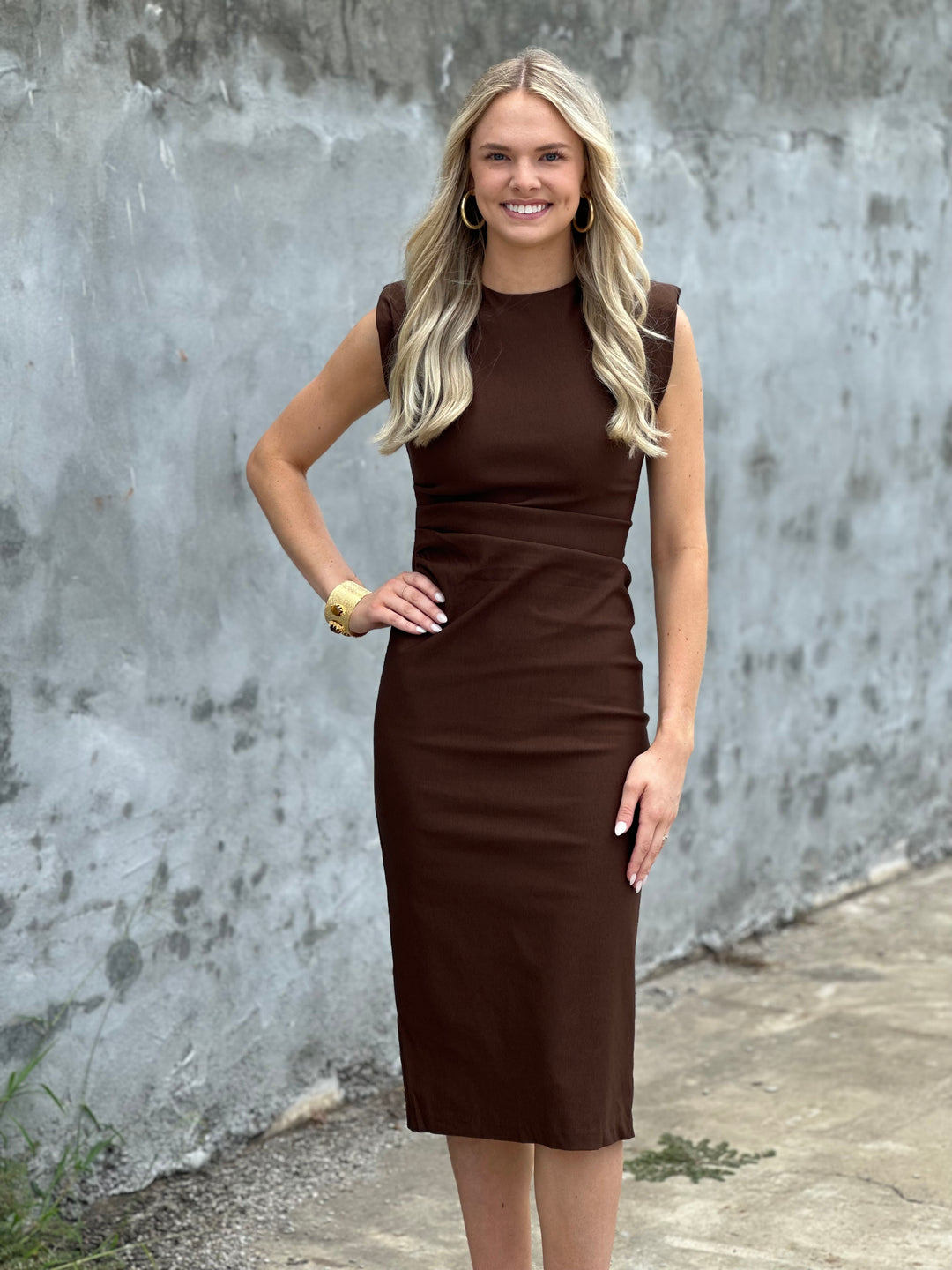 Classic Favorite Midi Dress in Brown