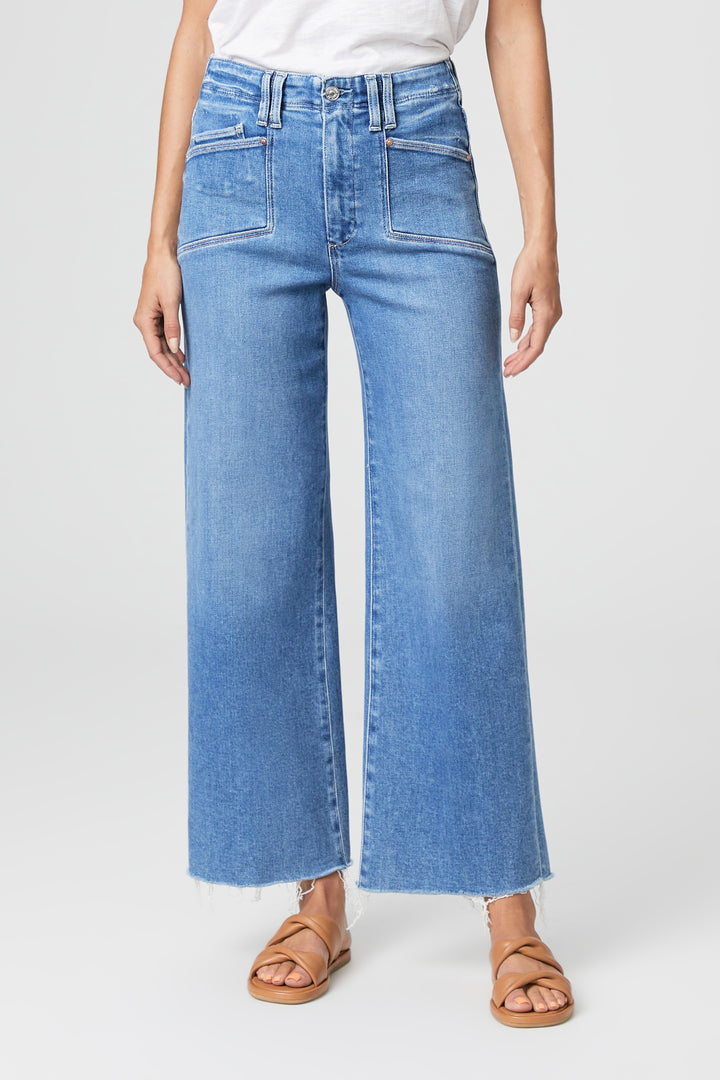 Paige Denim Anessa Wide Leg Jean in Sunnie Distressed