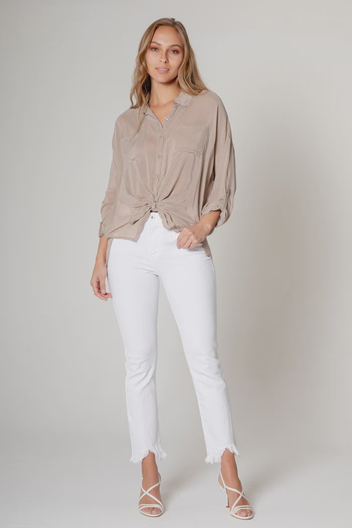 Maven West Cargo Pocket Top in Khaki
