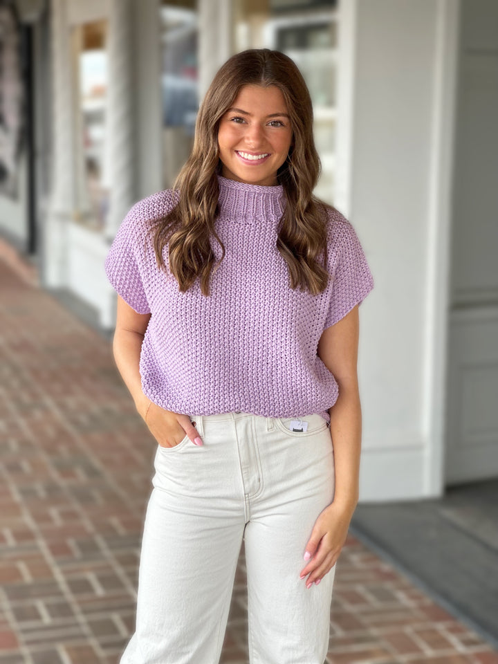 Straight From The Heart Lilac Sweater