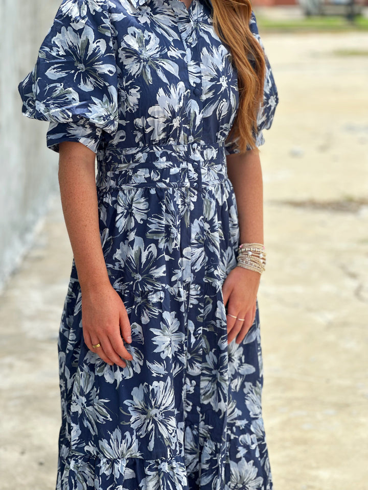 Already There Blue Floral Dress