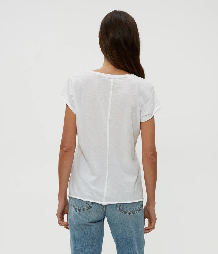 Michael Stars Baxter V-Neck Tee In White