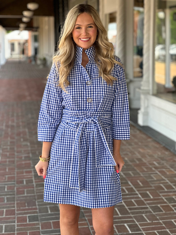 Holly Shae Arden Dress in Blue/ White Gingham