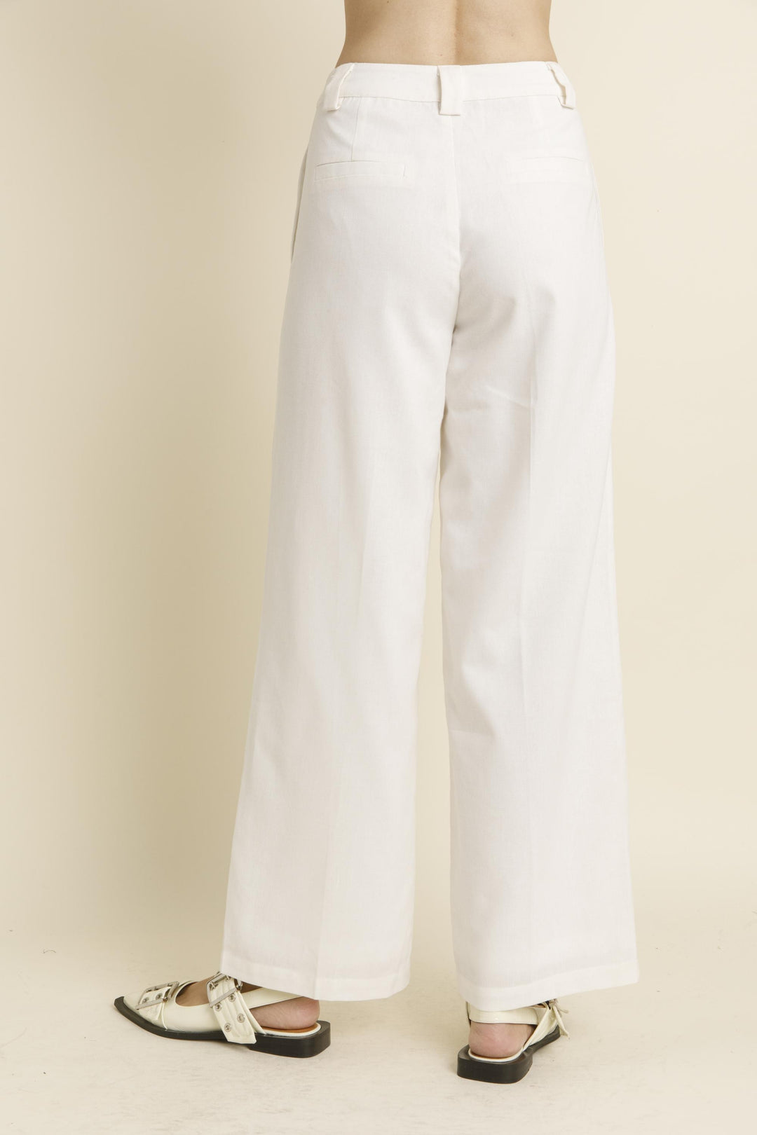 Linen Full Length Pant in Ivory