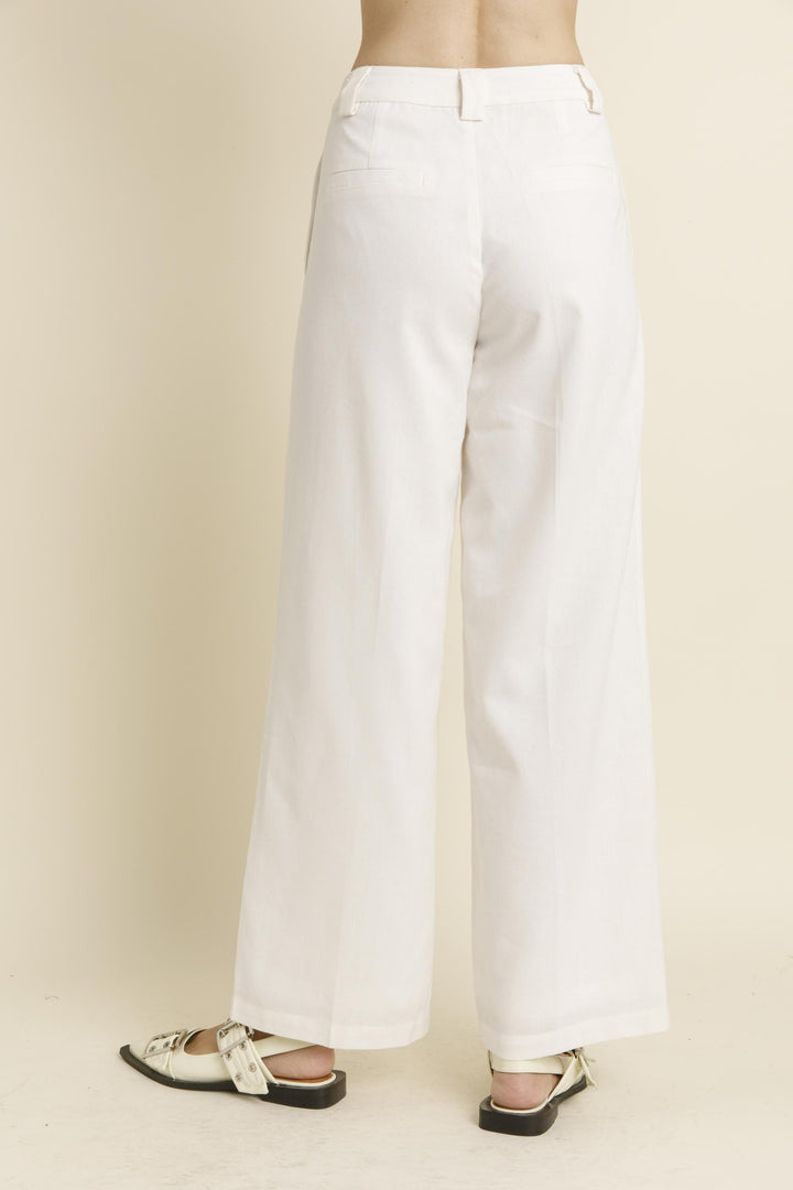 Linen Full Length Pant in Ivory