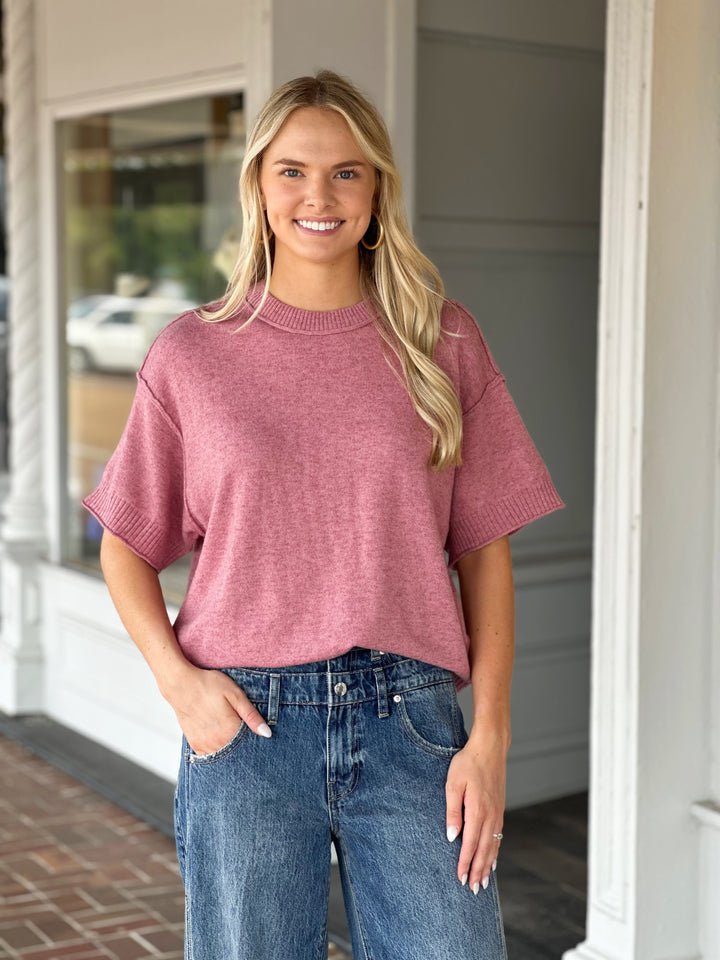 Good For Me Sweater in Mauve