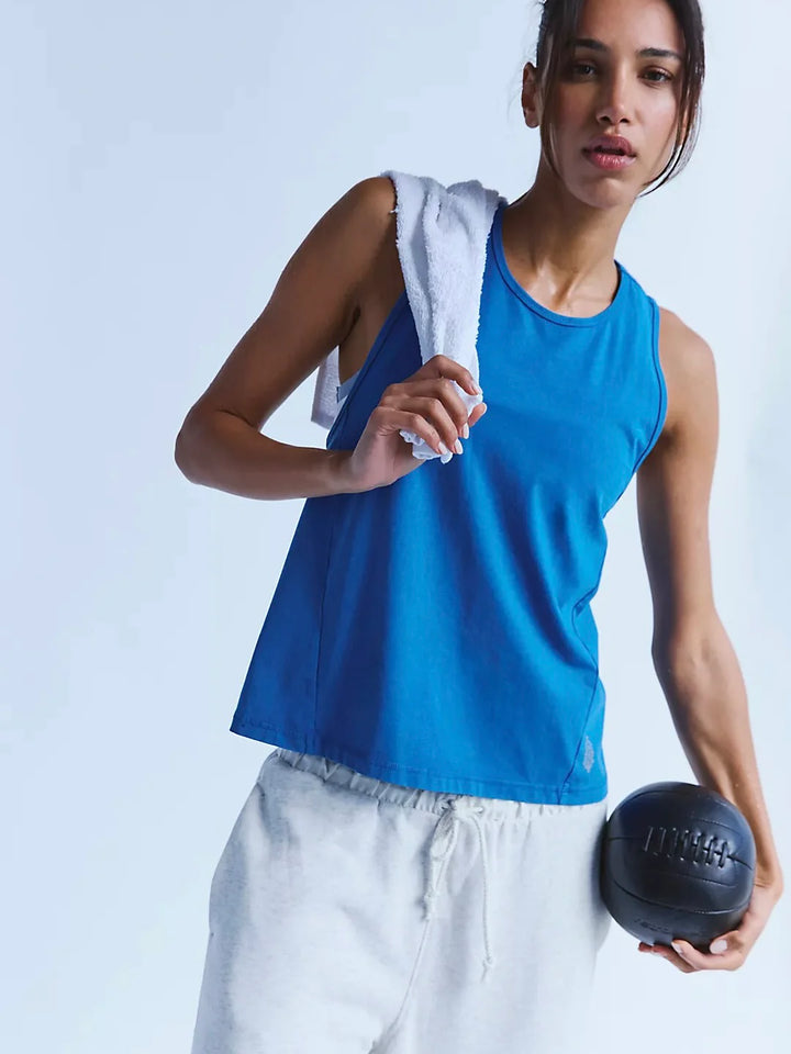 Free People Hot Shot Twist Tank in Light Cobalt