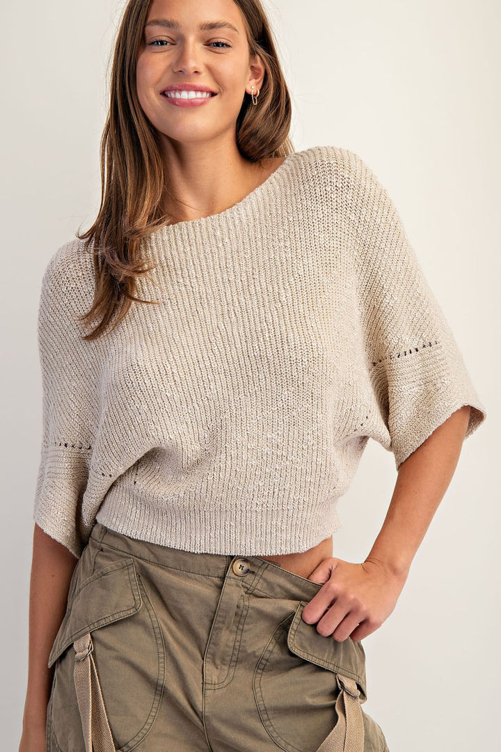 New Beginnings Oatmeal Sweater