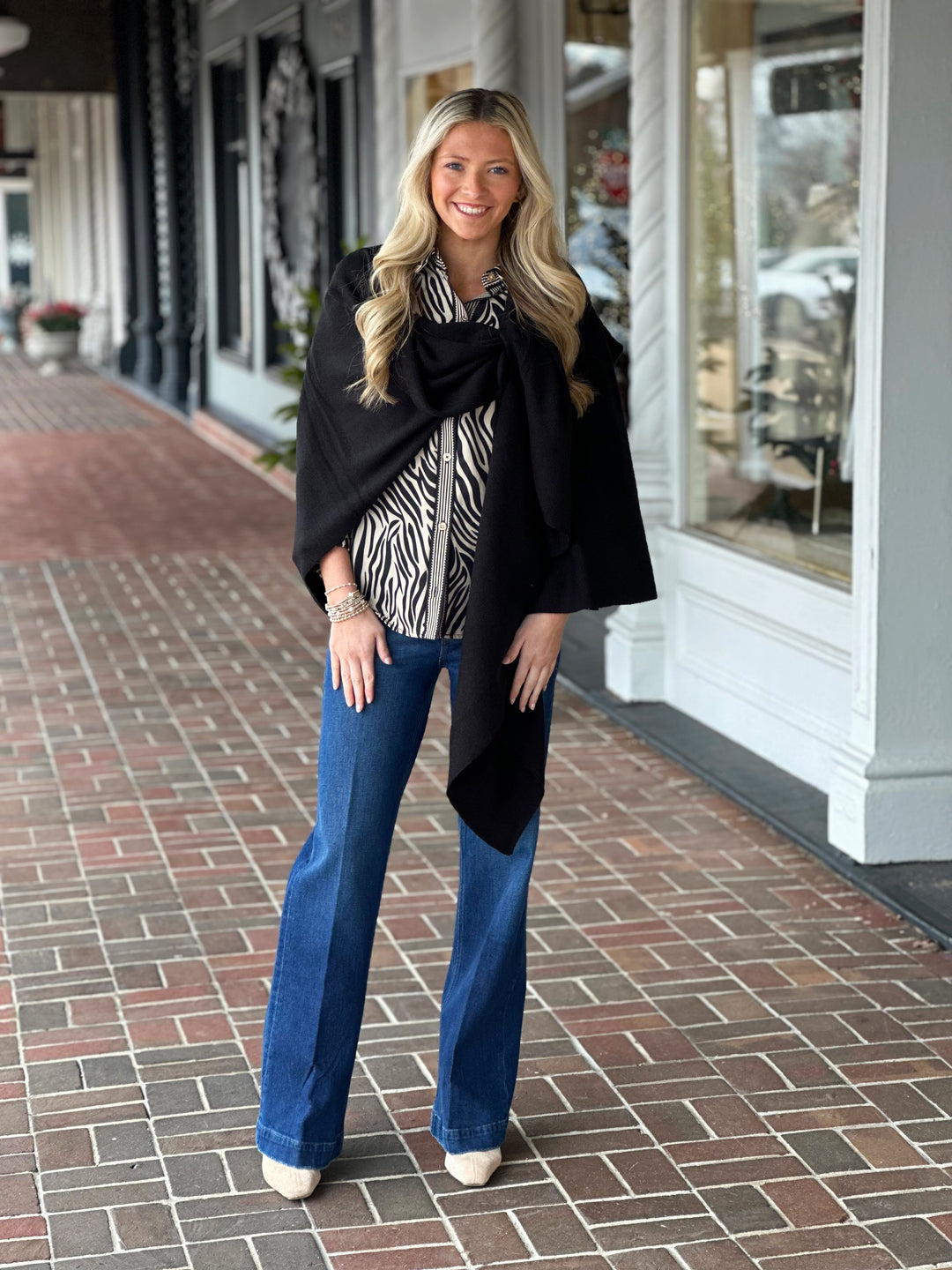 All Black Pull Through Shawl